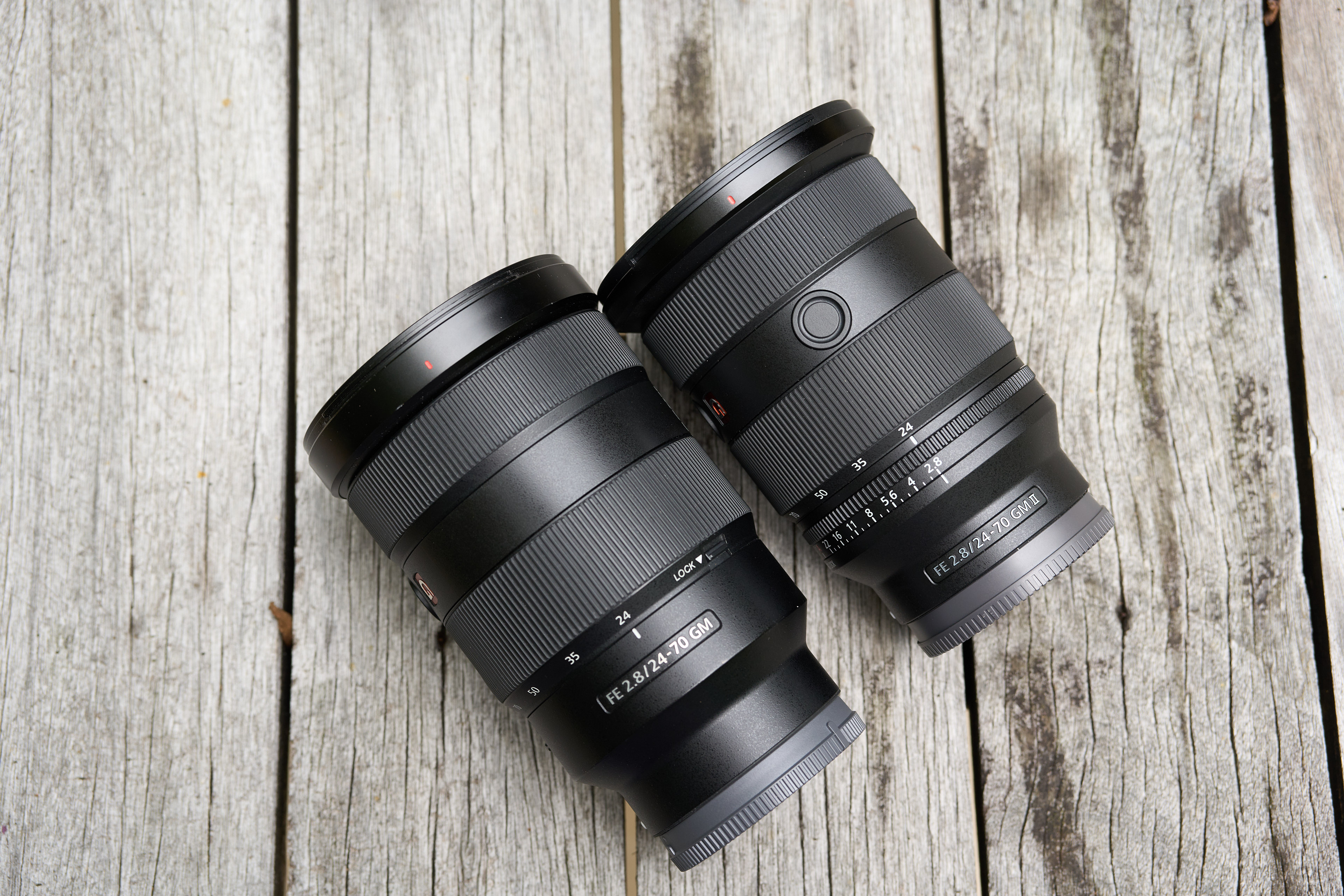 FE 24-70mm F2.8 GM II side by side